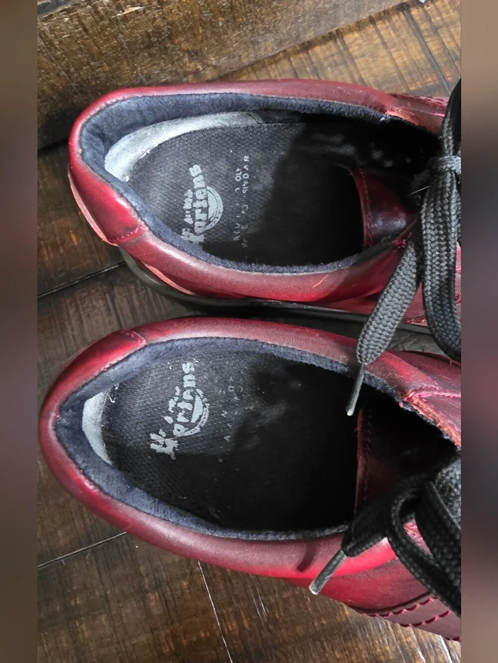 Vintage Dr. Martens Oxblood Leather Low-Top Sneakers Mens 8